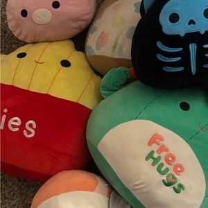 Squishmallows Plush Set - Red, Yellow, Green, Black
